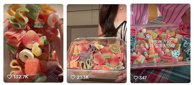 사진=틱톡 내 '젤리얼먹' 콘텐츠 갈무리