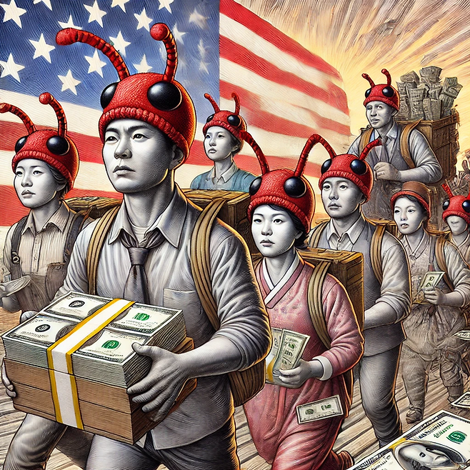 미장으로 이동하는 서학개미 [사진 생성 = 챗GPT]