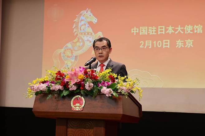 우장하오 주일 중국대사 [주일 중국대사관 홈페이지 캡처. 재판매 및 DB 금지]