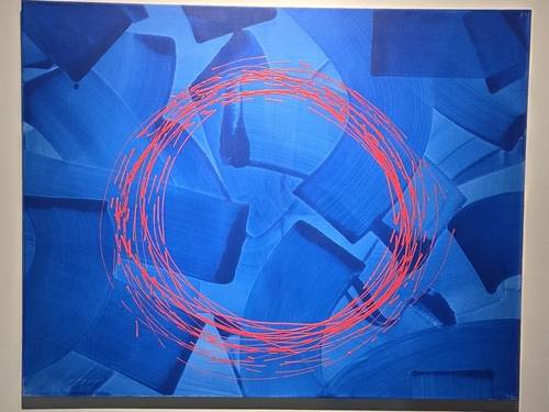 김수철 작 '소리푸른 36' (서울=연합뉴스) 박의래 기자 = 13일 예술의전당 한가람디자인미술관에 전시된 김수철 작 '소리푸른 36'. laecorp@yna.co.kr