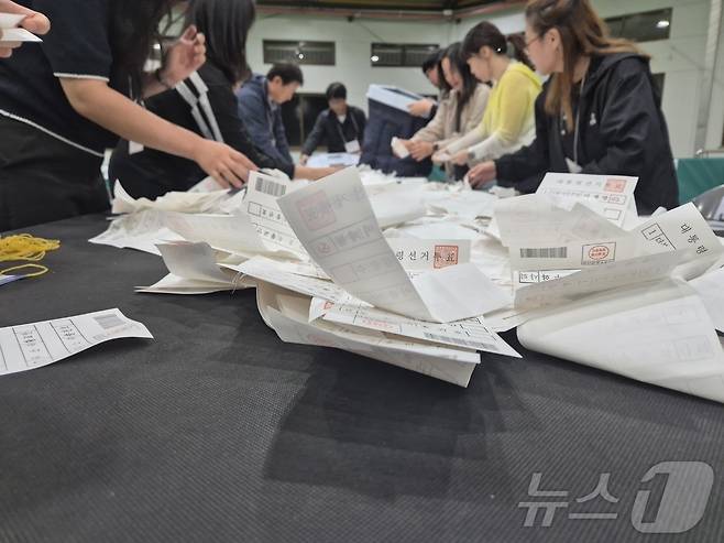 지난해 6월 3일 21대 대선 당시 강릉지역 개표 현장.(뉴스1 DB) ⓒ 뉴스1 윤왕근 기자