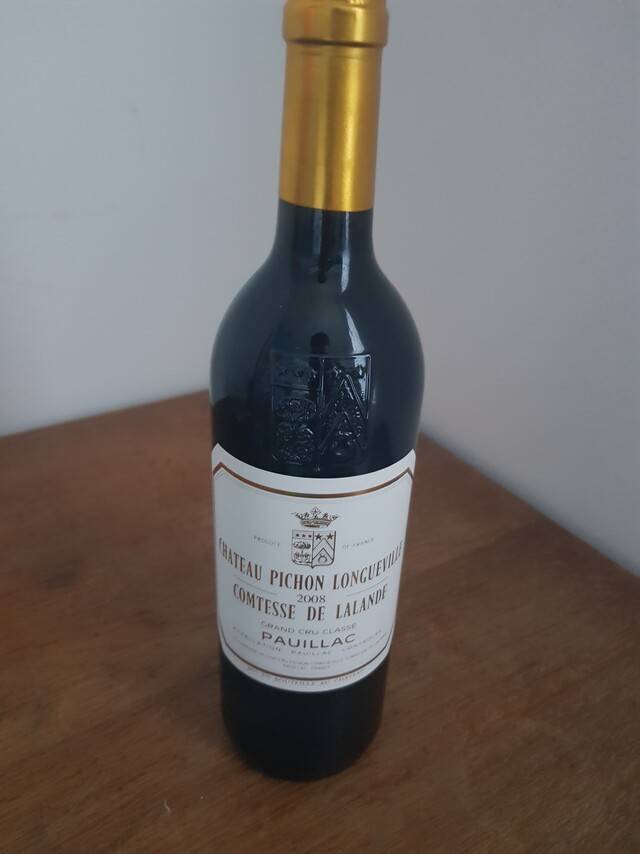 2019년 프랑스 보르도에서 시음한 ‘샤토 피숑 롱그빌 콩테스 드 라랑드’ 2008 빈티지. 천호성 기자