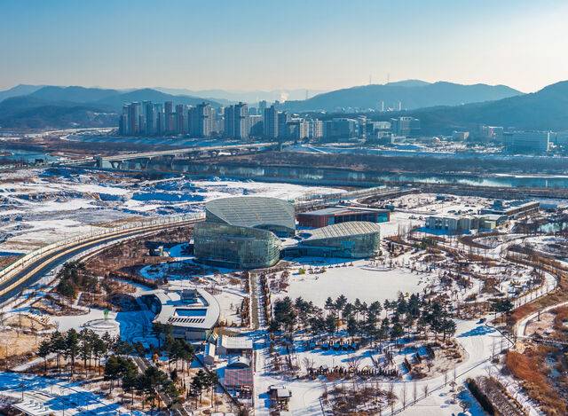 국립세종수목원 설경. 국립세종수목원