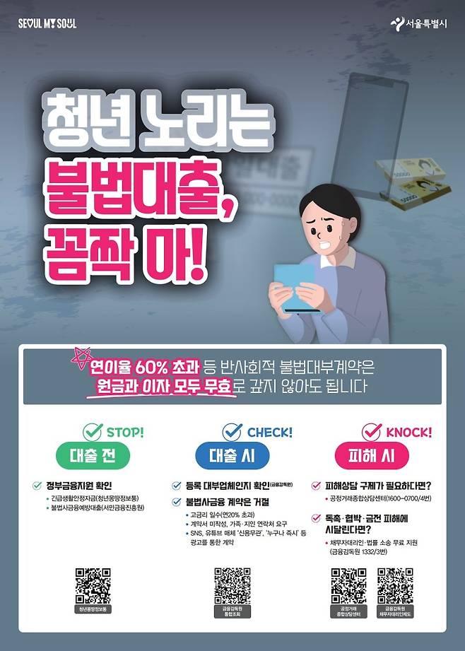 청년불법사금융피해예방 포스터. 뉴스1