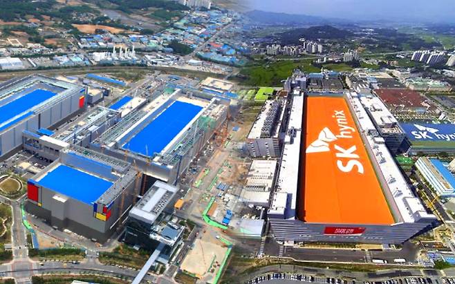 삼성전자 평택캠퍼스(왼쪽)와 SK하이닉스 이천캠퍼스(오른쪽). [삼성전자·SK하이닉스 제공]