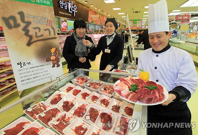 제주산 말고기 맛보세요 [연합뉴스 자료사진]