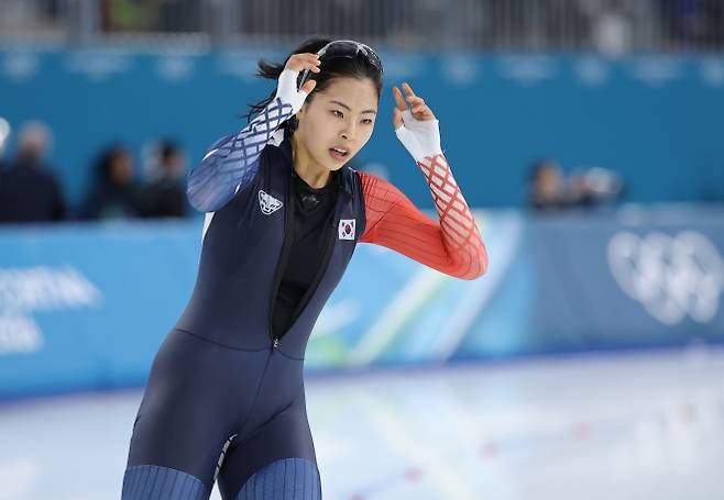 이나현이 16일(한국시간) 이탈리아 밀라노 스피드스케이팅 스타디움에서 열린 2026 밀라노·코르티나담페초 동계올림픽 스피드스케이팅 여자 500m 경기를 마치고 가쁜 숨을 내쉬고 있다. 2026.2.16 밀라노 연합뉴스