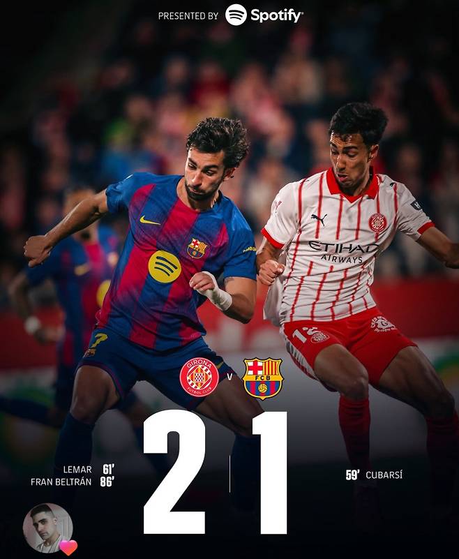 바르셀로나, 지로나에 1-2 패배 (사진=FC바르셀로나 SNS)