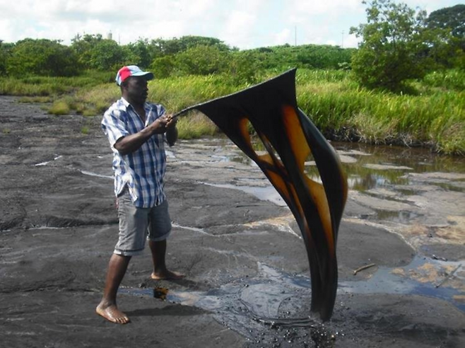 카리브해 섬나라 트리니다드 토바고에 있는 피치 호수(Pitch Lake). 세계에서 가장 큰 역청 매장지다. 1595년 발견된 이곳은, 1800년대 중반부터 꾸준히 아스팔트를 채굴해왔다. 뉴욕과 워싱턴D.C. 등 미국 동부 주요 도시의 초기 도로는 모두 이곳에서 채굴한 아스팔트로 포장한 것이다. [www.vaasphalt.org]