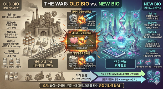 Old Bio vs New Bio 전쟁 [유석환의 AI 장기재생과 역노화]