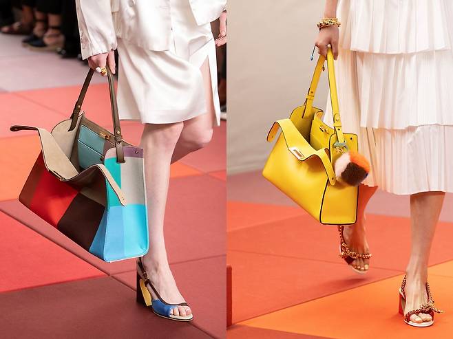 펜디가 올봄 선보인 펜디웨이 백. 잠금장치를 풀고 드는 스타일을 제안한다. 사진 펜디