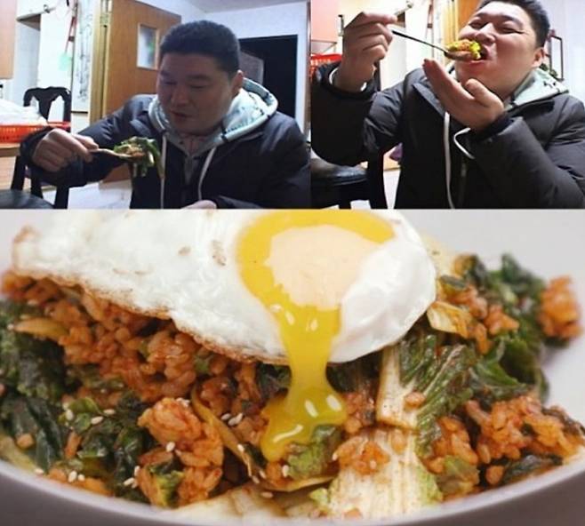 KBS ‘1박2일’에서 방송인 강호동이 먹은 봄동 겉절이 비빔밥. KBS 방송화면 캡처