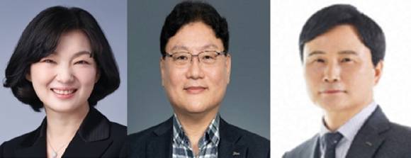 포스코홀딩스 신임 사외이사 후보인 김주연 전 P&G 일본·한국지역 부회장 (왼쪽부터), 신임 사내이사 후보인 정석모 포스코홀딩스 사업시너지본부장, 기타비상무이사 후보인 이희근 포스코 대표이사 사장. [사진=포스코홀딩스]