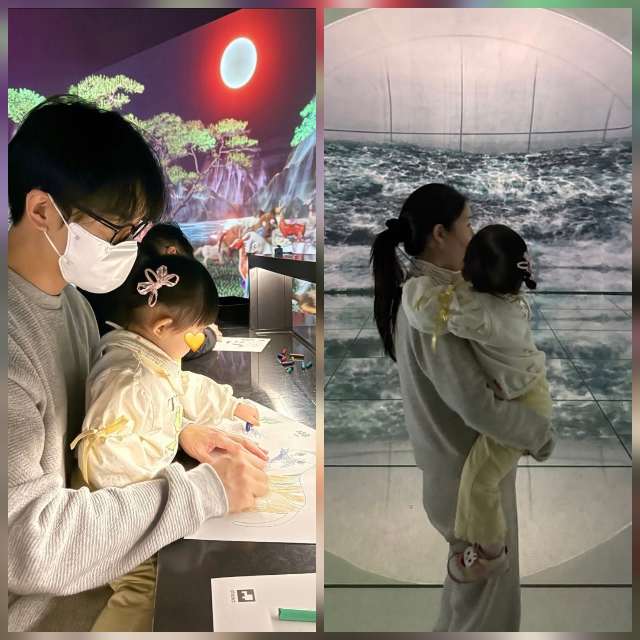 임신 5개월 차 배우 이다인이 남편 이승기, 두 살 딸과 함께한 강릉 나들이 근황을 공개했다. 사진=이다인 SNS