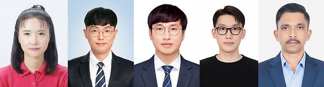 이번 연구를 수행한 UNIST 연구진. 장지현(왼쪽부터) 교수, 강지훈, 윤기용 박사, 경승규 연구원, 바라지 굴레 박사.[UNIST 제공]