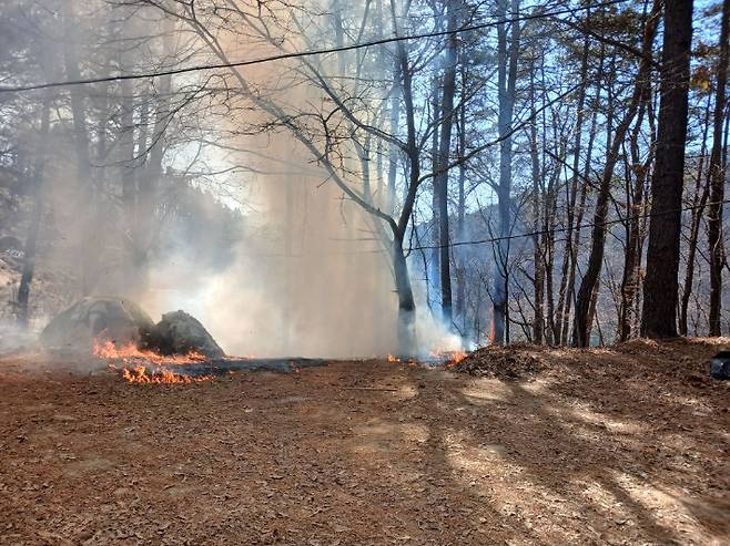 화재 모습. 대전소방본부 제공