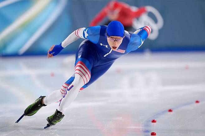 1500m에선 은메달에 머무르며 3관왕 도전에 실패한 조던 스톨츠. AP=연합뉴스