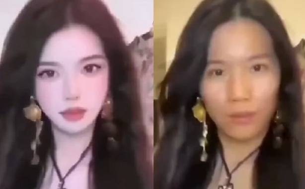 실시간 방송을 준비하던 중국의 한 유명 뷰티 인플루언서가 기술적 오류가 발생하면서 보정 전 본 모습이 노출되는 일이 벌어졌다. [사진출처 = 뉴욕포스트]