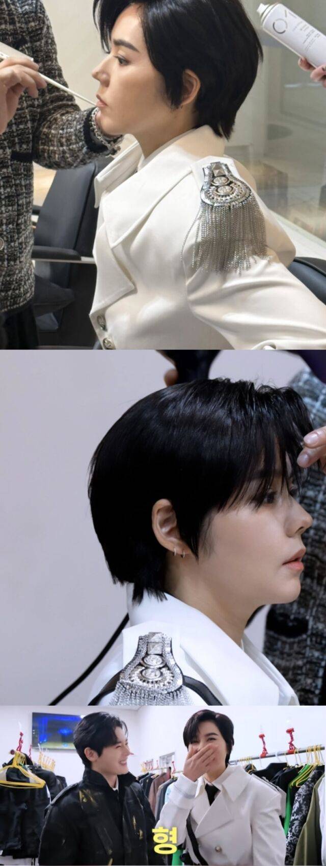 배우 한가인이 자신과 꼭 닮은 외모로 화제를 모은 ‘도플갱어’ 김동준과 만나 역대급 싱크로율을 인증했다./유튜브 채널 ‘자유부인 한가인’