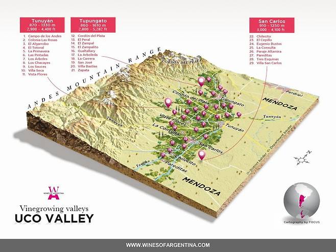 우코밸리 세부산지. 아르헨티나와인협회
