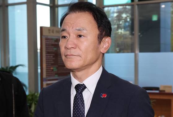 마츠오 히로타카 주한일본대사관 총괄공사가 14일 서울 종로구 외교부 청사로 초치되고 있다. 뉴스1