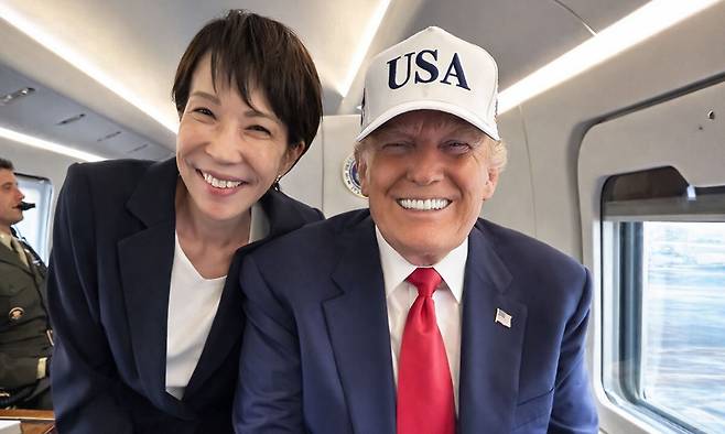 다카이치 사나에 일본 총리와 도널드 트럼프 미국 대통령(왼쪽부터). 다카이치 총리 X(엑스) 캡처