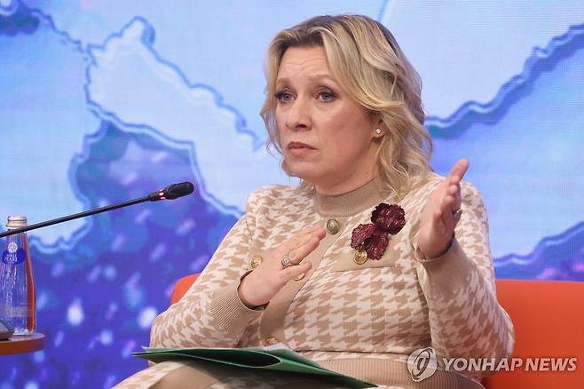 마리야 자하로바 러시아 외무부 대변인 [타스 연합뉴스 자료사진. 재판매 및 DB 금지]