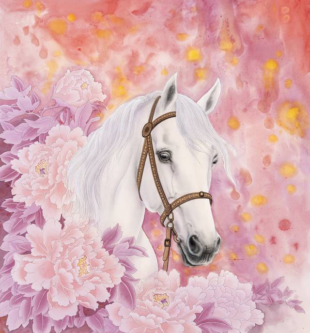 김순란 작, '부귀의 말 (Blossom of Fortune)'. 대백프라자갤러리 제공