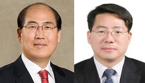 임기택 前 IMO 사무총장과 황종우 한국해양재단 이사/연합뉴스
