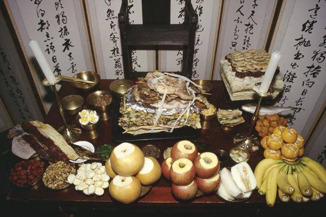 경북 상주 우복 정경세 종가의 차례상 사진. 국립민속박물관 제공