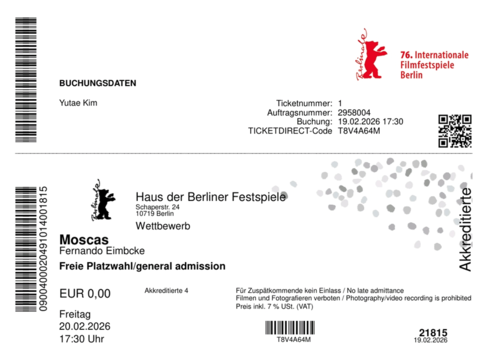 영화 ‘모스카스’ 티켓. [김유태 기자]