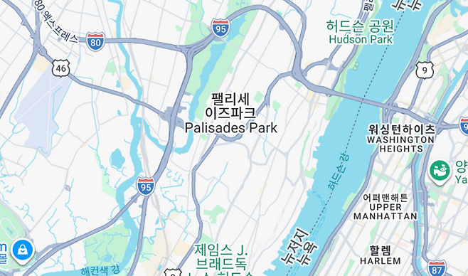 미국 뉴저지주에 위치한 팰리세이즈 파크. 조지워싱턴브리지(GWB)를 건너면 맨해튼까지 15분만에 도착할 수 있다.