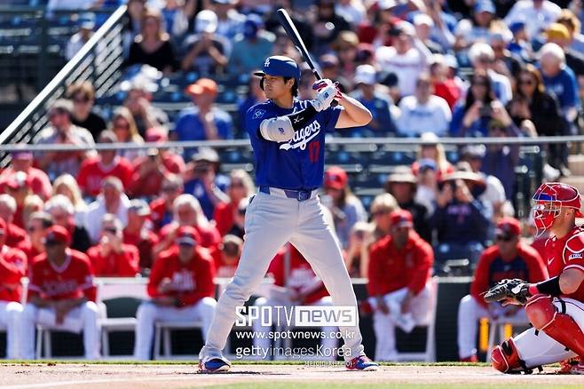 ▲ 오타니 쇼헤이가 이례적으로 원정임에도 불구하고 시범경기 첫날부터 실전 감각을 조율했다.