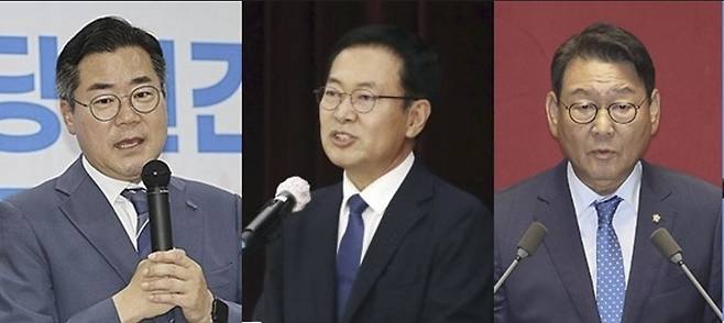 더불어민주당 박찬대 의원(왼쪽부터)·박남춘 전 인천시장·김교흥 의원 [연합뉴스 자료사진]
