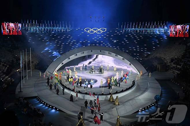 2026 밀라노·코르티나담페초 동계 올림픽 폐회식이 23일(한국시간) 이탈리아 베로나 아레나에서 열렸다. ⓒ AFP=뉴스1