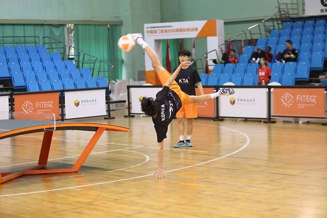 테크볼 경기 모습. /사진=대한테크볼협회