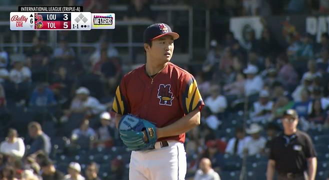 지난해 9월 트리플A 마운드에 오른 고우석. 사진=MiLB.TV 캡처