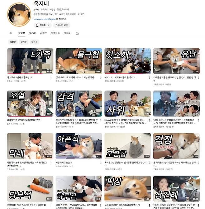 사진=유튜브 채널 ‘옥지네’ 캡처.