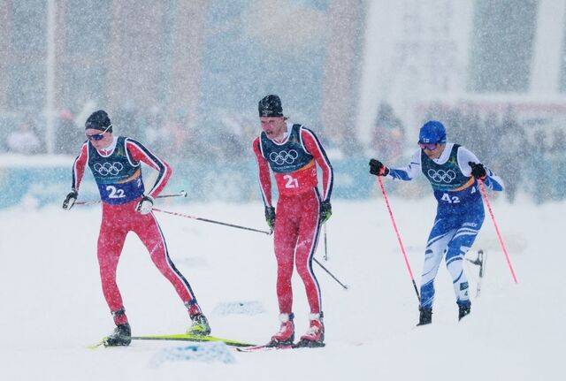 지난 19일(현지시간) 이탈리아 테세로 크로스컨트리 스키 스타디움에서 2026 밀라노·코르티나담페초 동계올림픽 노르디복합 남자 팀 스프린트 경기가 열리고 있다. 로이터연합뉴스