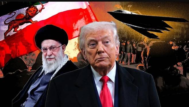 왼쪽부터 이란 최고지도자 아야톨라 알리 하메네이, 도널드 트럼프 미국 대통령 자료사진