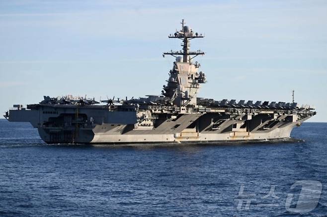 미 해군 규모의 항공모함 USS 제럴드 R. 포드 자료사진. AFP 뉴스1