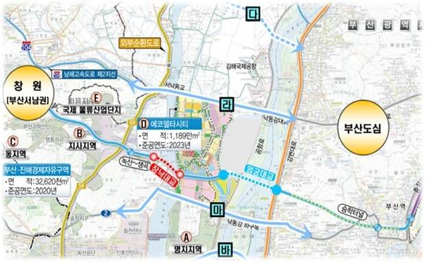 부산 장낙대교 위치도. 사진제공=부산시