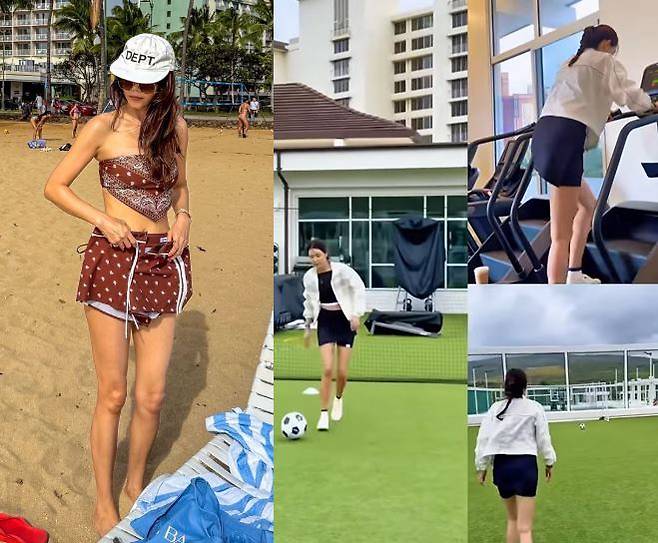 채정안이 하와이에서 운동하는 모습을 공개했다. 사진=채정안 인스타그램