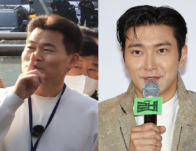 (왼쪽부터) 보수 유튜버 전한길 씨와 슈퍼주니어 멤버인 최시원 / 사진=연합뉴스