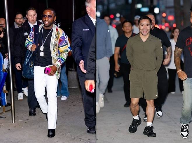 플로이드 메이웨더(왼쪽)와 매니 파퀴아오 [게티이미지]