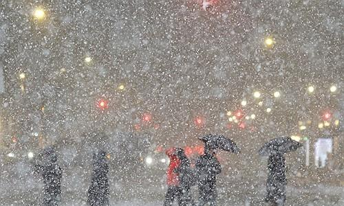 폭설 내리는 뉴욕시 타임스스퀘어. UPI 연합뉴스