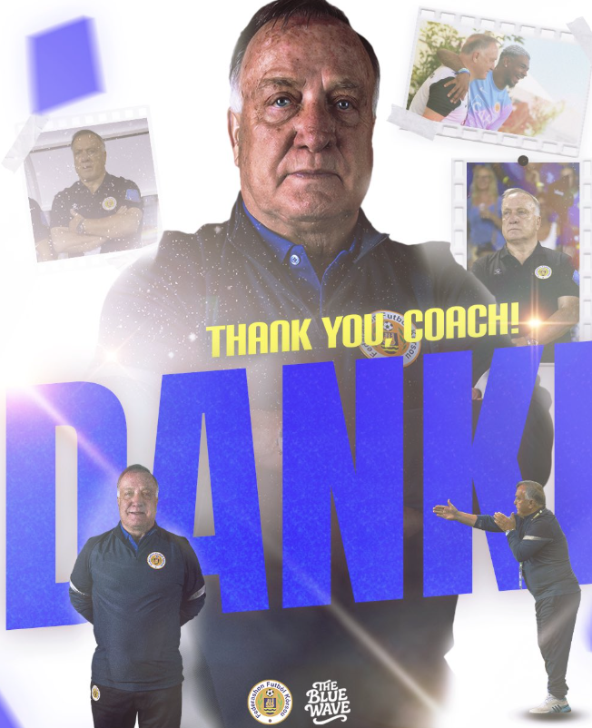 딕 아드보카트 감독과 이별을 발표한 퀴라소축구협회 SNS.