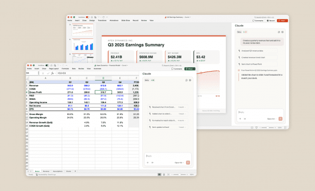 앤트로픽이, 클로드 코워크를 엑셀, 파워포인트와 연계하는 신규 업데이트를 실시했다(이미지=앤트로픽)