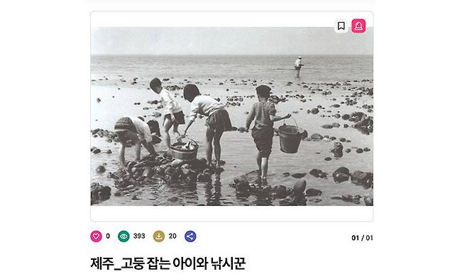 대표적으로 '고둥 잡는 아이와 낚시꾼' 자료가 제0유형으로 풀려있다. 이와 제주특별자치도에서 제공하는 다양한 사진 자료들이 제0유형으로 올라와 있는 모습을 확인할 수 있었다.