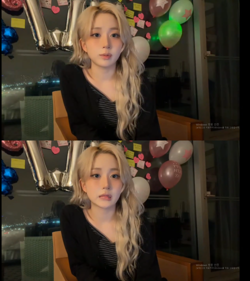 그룹 엔믹스 해원이 생일날 라이브 방송에서 레이저 봉변을 당했다. / 온라인 커뮤니티